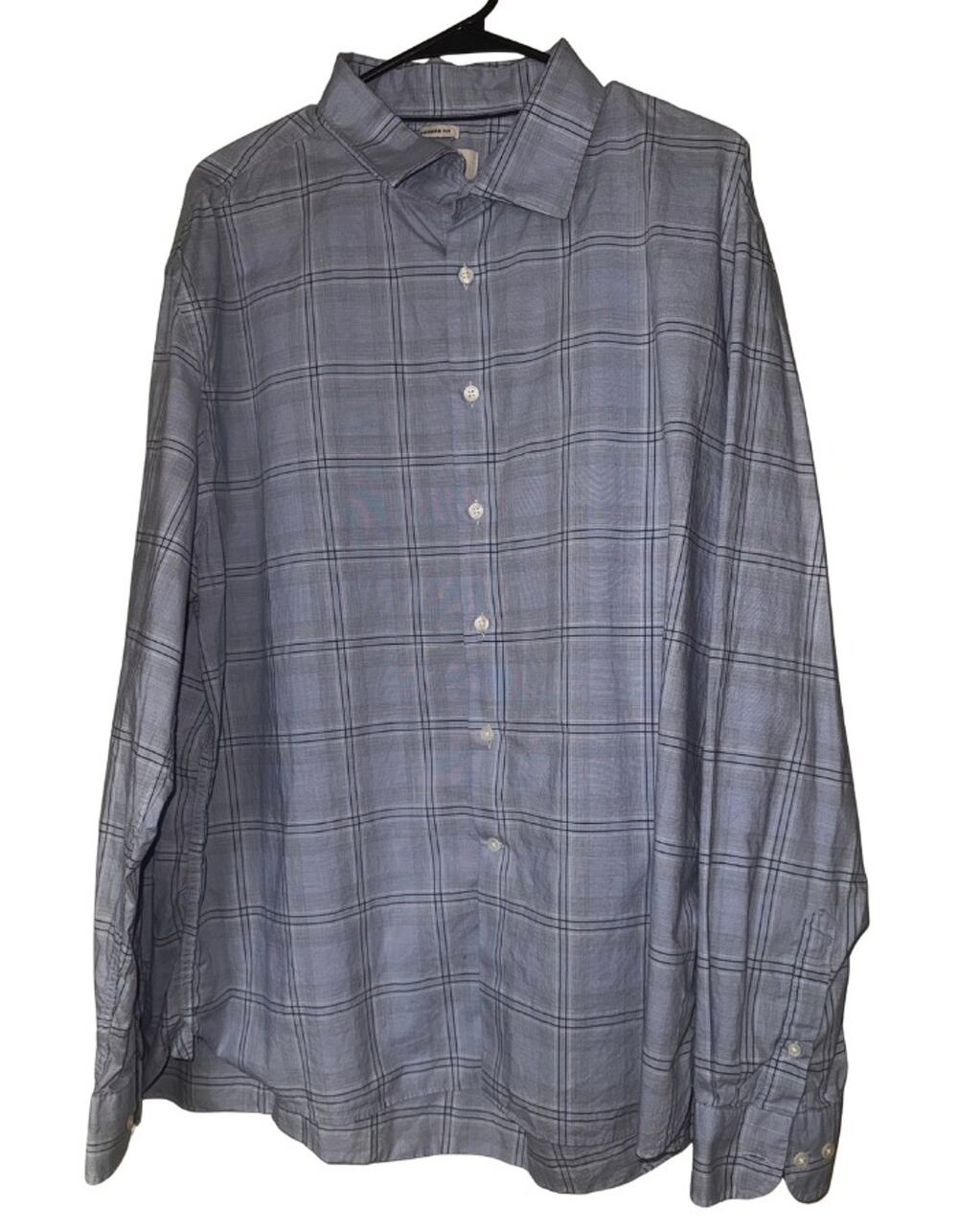 Joseph Abboud Modern Fit Button-Down Shirt Blue Plaid Men’s XXL Cotton